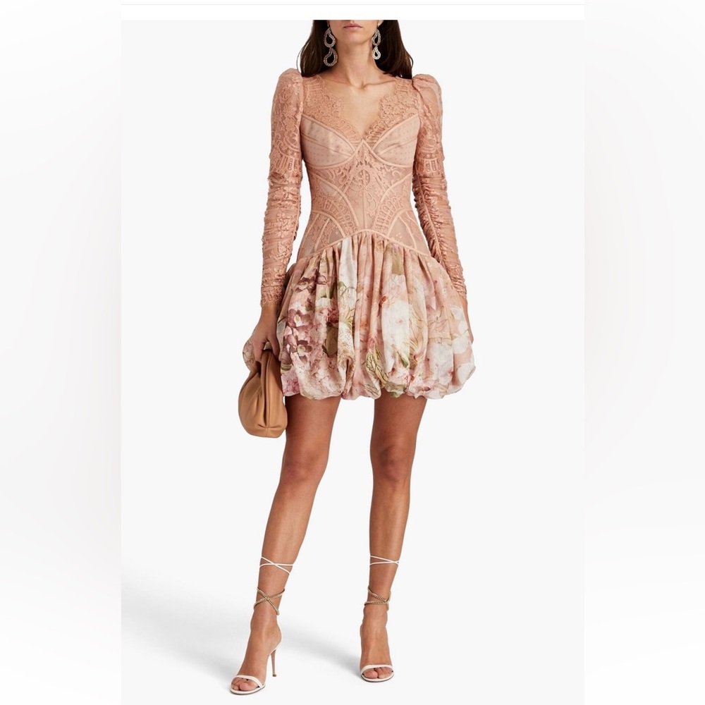 Zimmermann tulle lace blend mini dress size 1/S